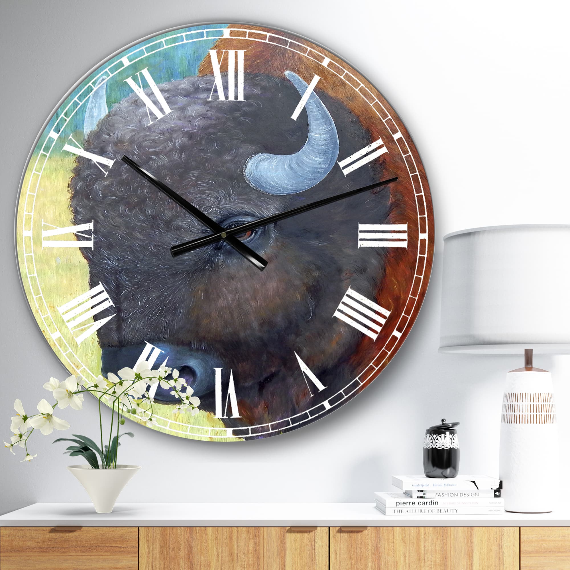 Designart 'All American Large Farmhouse Wall Clock